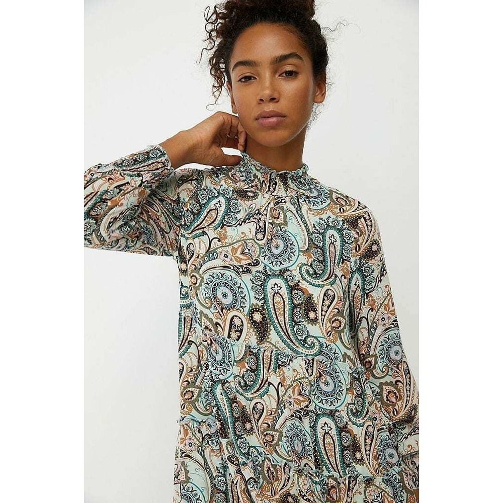 NEW New Anthropologie Cady tiered tunic dress size L moss